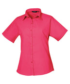Premier Women's Short Sleeve Poplin Blouse Garment – Custom Embroidered & Printed Blouses