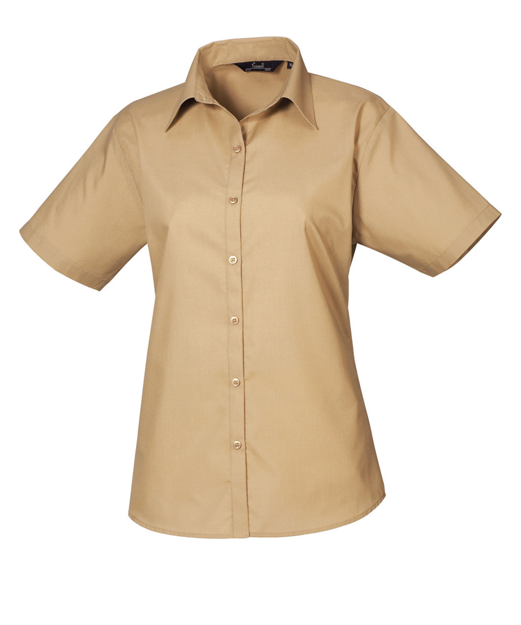Premier Women's Short Sleeve Poplin Blouse Garment – Custom Embroidered & Printed Blouses