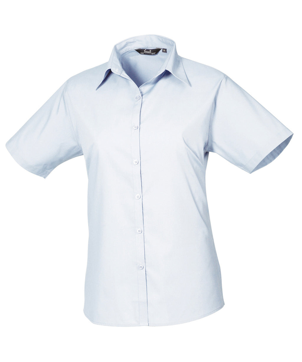 Premier Women's Short Sleeve Poplin Blouse Garment – Custom Embroidered & Printed Blouses