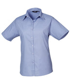 Premier Women's Short Sleeve Poplin Blouse Garment – Custom Embroidered & Printed Blouses