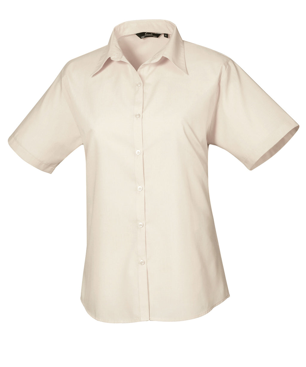 Premier Women's Short Sleeve Poplin Blouse Garment – Custom Embroidered & Printed Blouses