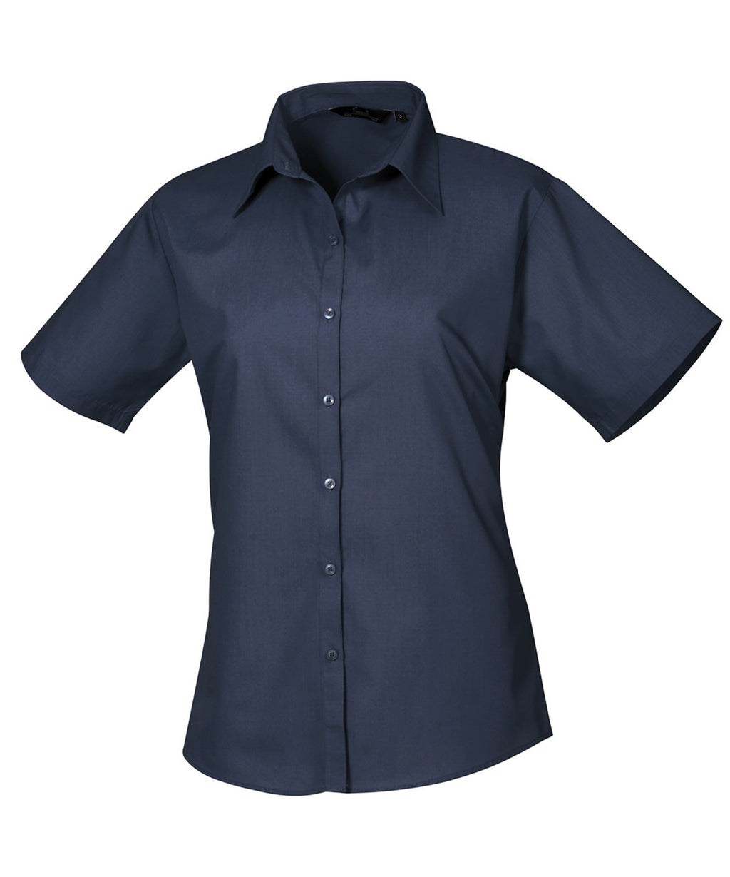 Premier Women's Short Sleeve Poplin Blouse Garment – Custom Embroidered & Printed Blouses
