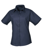 Premier Women's Short Sleeve Poplin Blouse Garment – Custom Embroidered & Printed Blouses