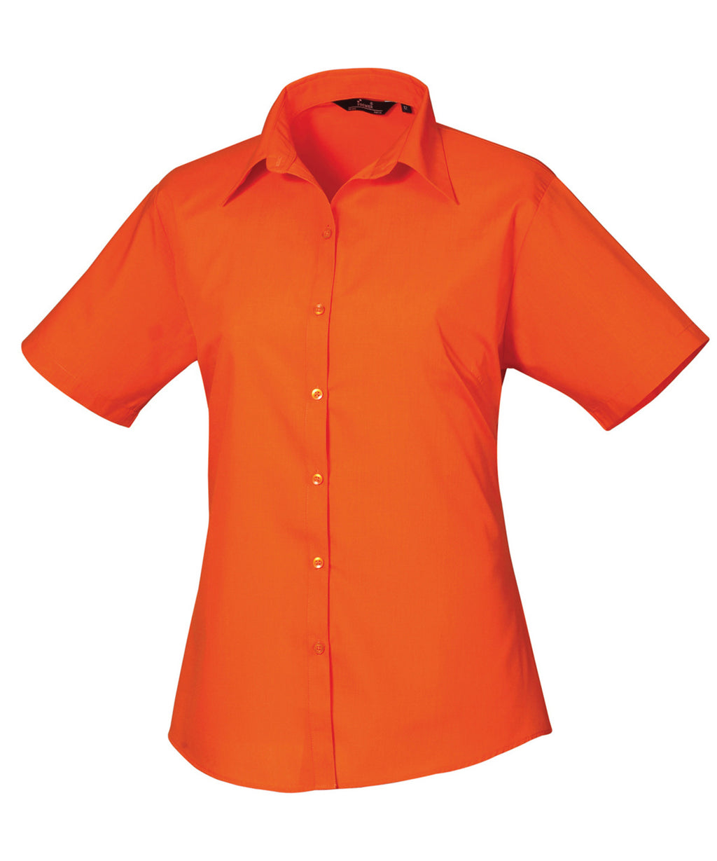 Premier Women's Short Sleeve Poplin Blouse Garment – Custom Embroidered & Printed Blouses