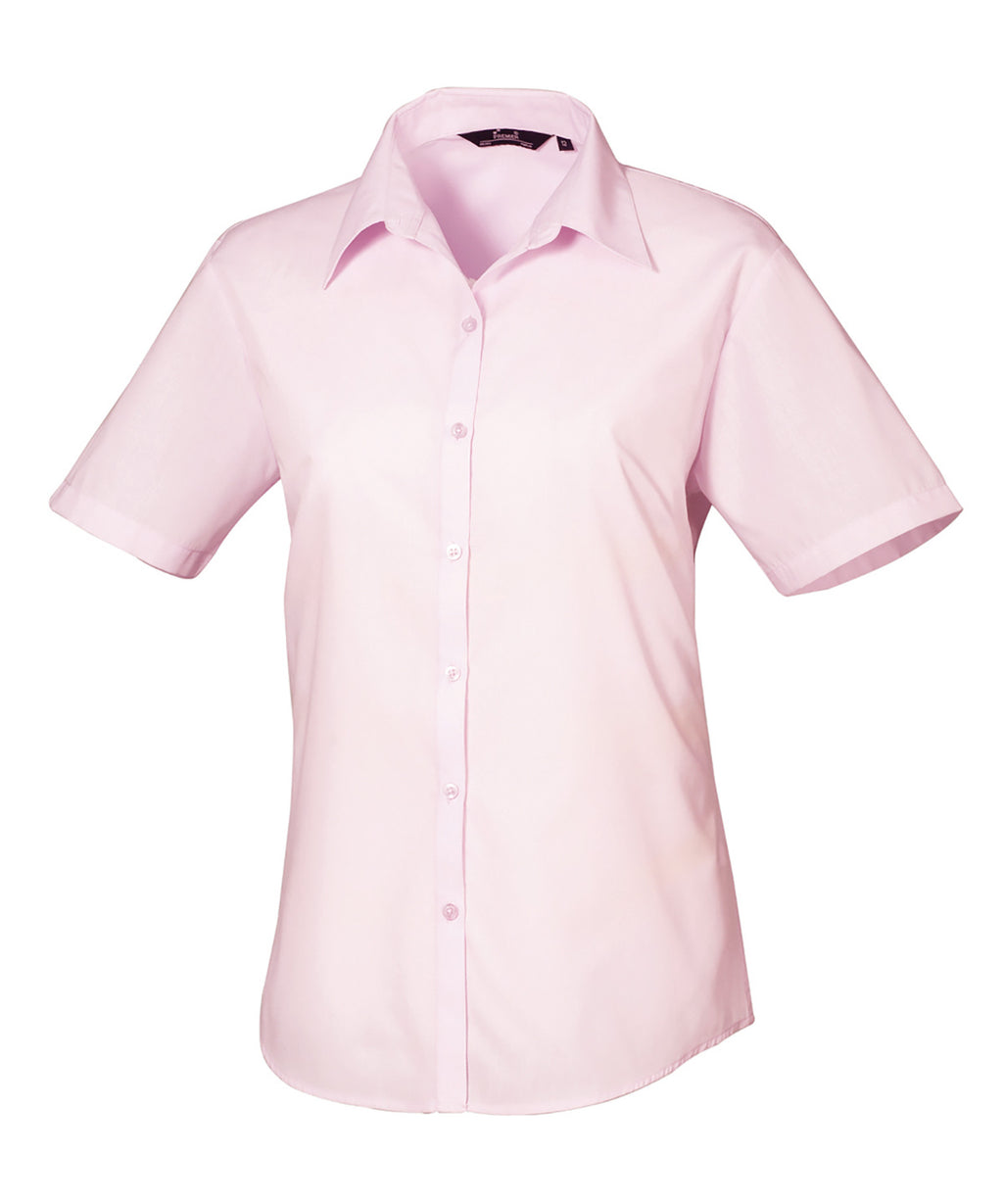 Premier Women's Short Sleeve Poplin Blouse Garment – Custom Embroidered & Printed Blouses
