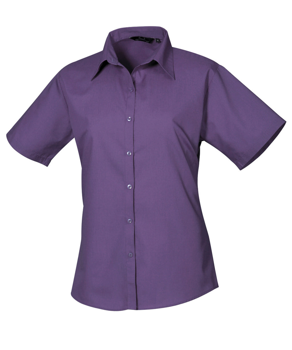 Premier Women's Short Sleeve Poplin Blouse Garment – Custom Embroidered & Printed Blouses