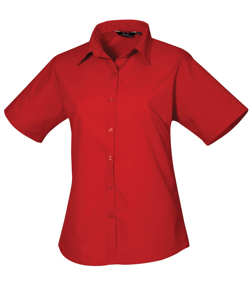 Premier Women's Short Sleeve Poplin Blouse Garment – Custom Embroidered & Printed Blouses
