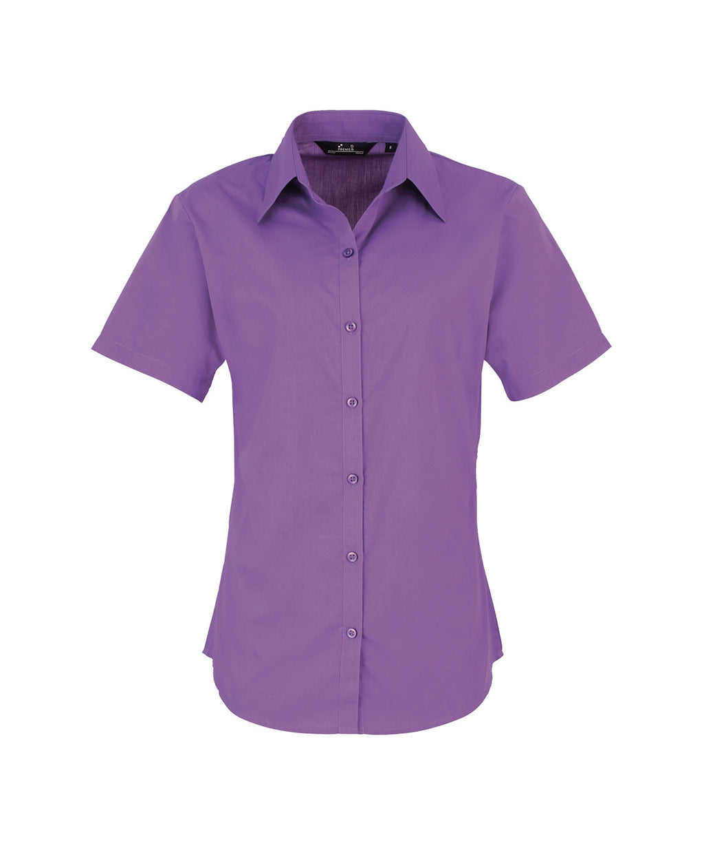 Premier Women's Short Sleeve Poplin Blouse Garment – Custom Embroidered & Printed Blouses