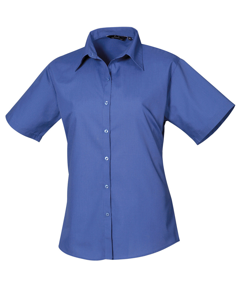 Premier Women's Short Sleeve Poplin Blouse Garment – Custom Embroidered & Printed Blouses