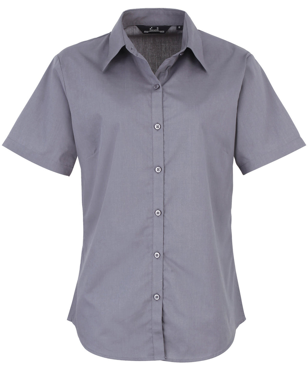 Premier Women's Short Sleeve Poplin Blouse Garment – Custom Embroidered & Printed Blouses