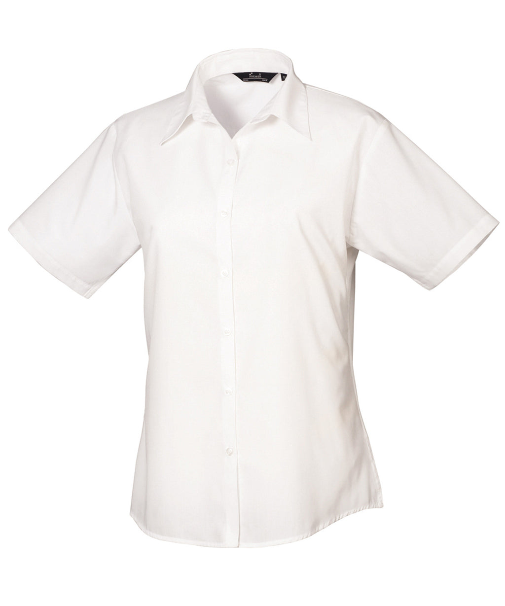 Premier Women's Short Sleeve Poplin Blouse Garment – Custom Embroidered & Printed Blouses