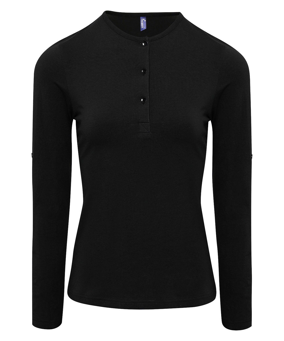 Premier Women's Long John Roll-sleeve Tee – Custom Embroidered & Printed T-Shirts