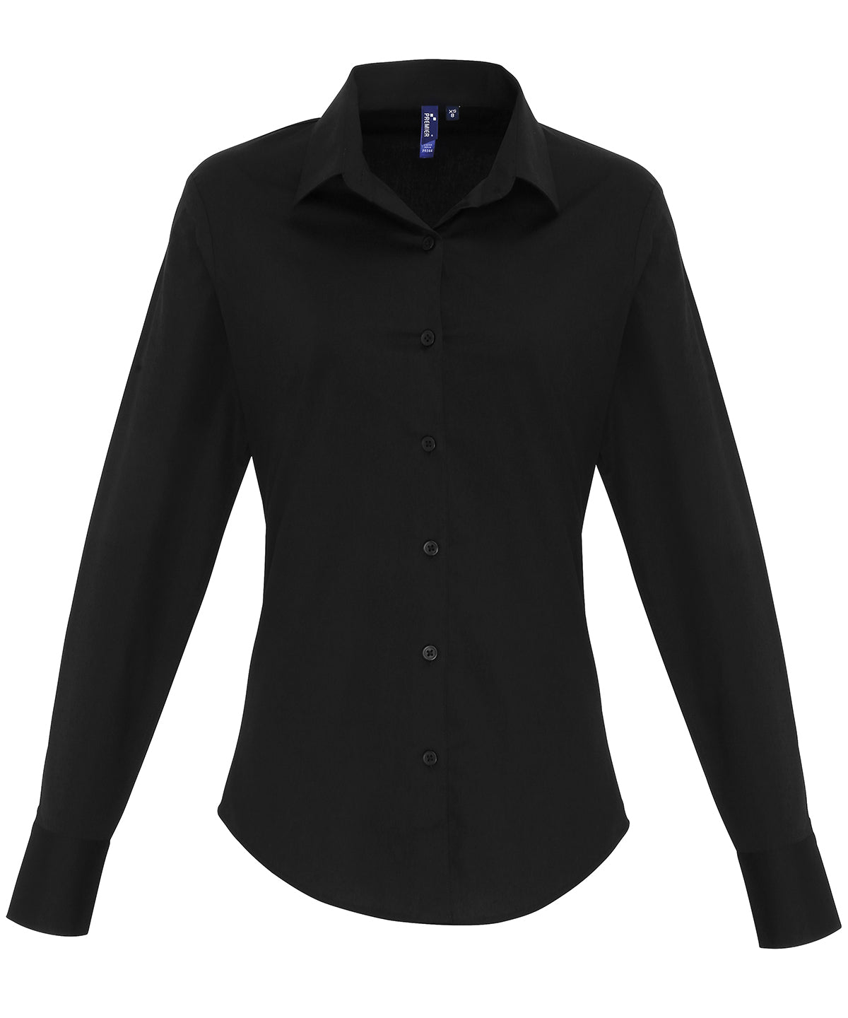 Premier Women's Stretch Fit Cotton Poplin Long Sleeve Blouse Garment – Custom Embroidered & Printed Blouses