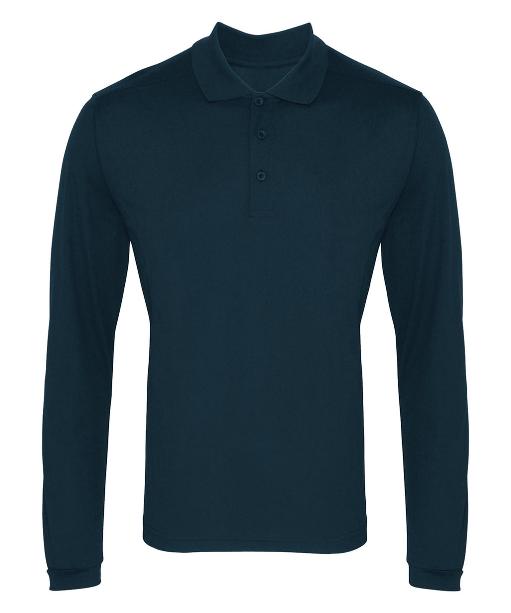 Premier Long Sleeve Coolchecker® Piqué Polo Shirt – Custom Embroidered & Printed Polo Shirts
