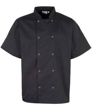 Premier Studded Front Short Sleeve Chef's Jacket Garment – Custom Embroidered & Printed Chef Jackets