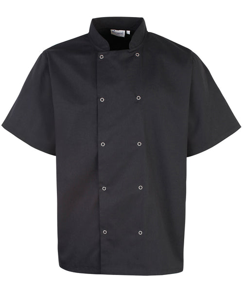 Premier Studded Front Short Sleeve Chef's Jacket Garment – Custom Embroidered & Printed Chef Jackets