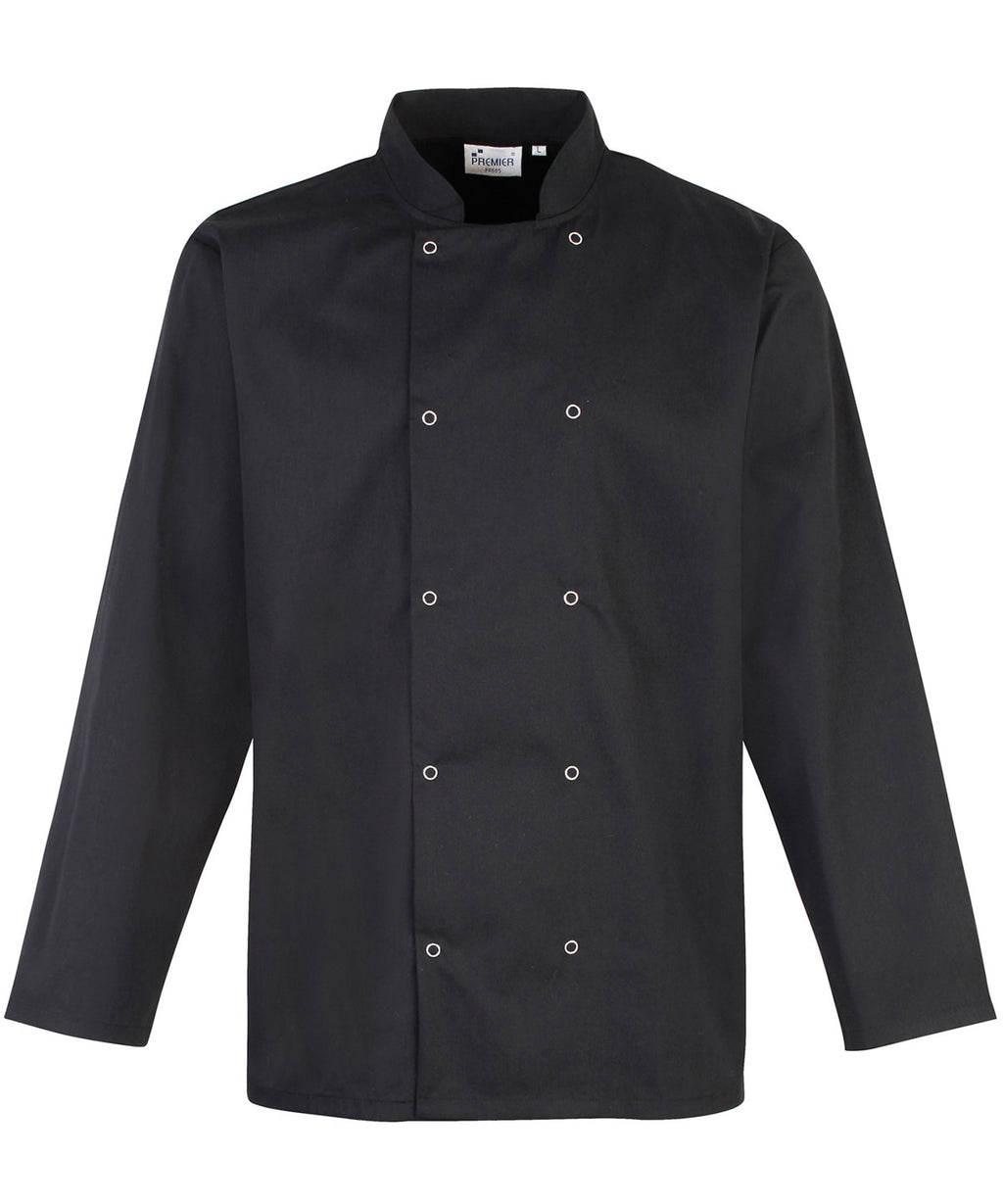 Premier Studded Front Long Sleeve Chef's Jacket Garment – Custom Embroidered & Printed Chef Jackets