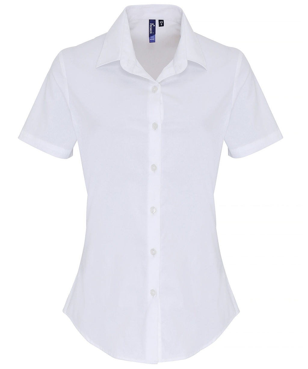 Premier Women's Stretch Fit Cotton Poplin Short Sleeve Blouse Garment – Custom Embroidered & Printed Blouses