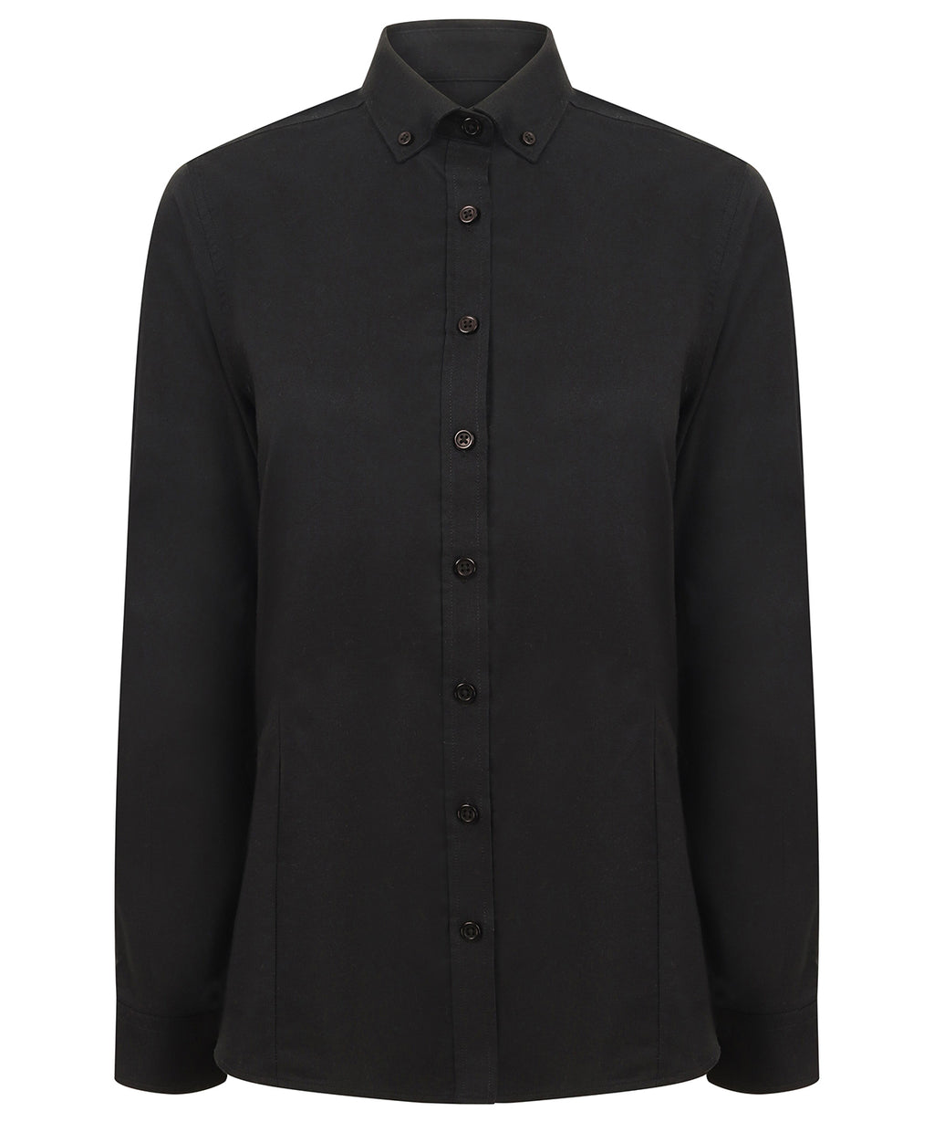 Henbury Women's Modern Long Sleeve Oxford Shirt – Custom Embroidered & Printed Shirts