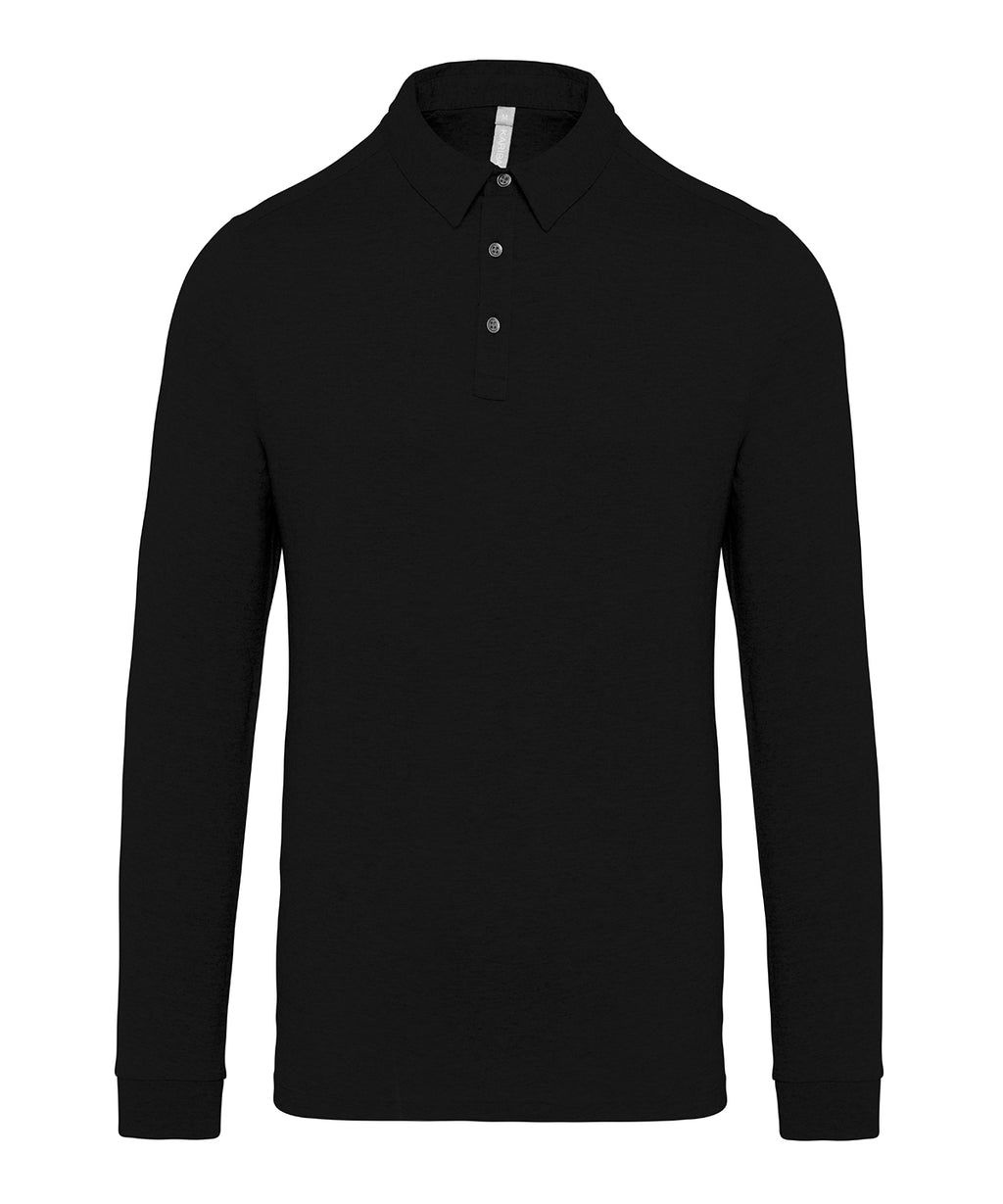 Kariban Jersey Knit Long Sleeve Polo Shirt – Custom Embroidered & Printed Polo Shirts