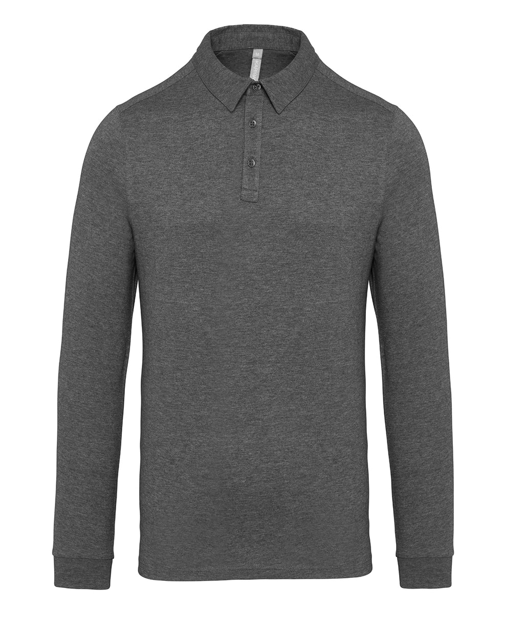 Kariban Jersey Knit Long Sleeve Polo Shirt – Custom Embroidered & Printed Polo Shirts