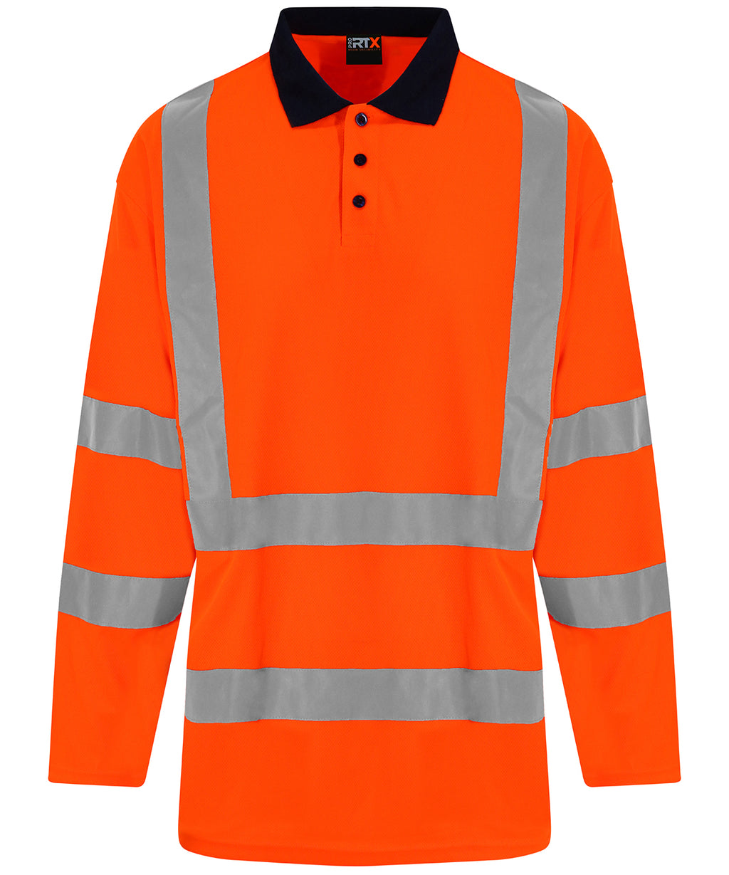 ProRTX High Visibility High Visibility Long Sleeve Polo Shirt – Custom Embroidered & Printed Polo Shirts