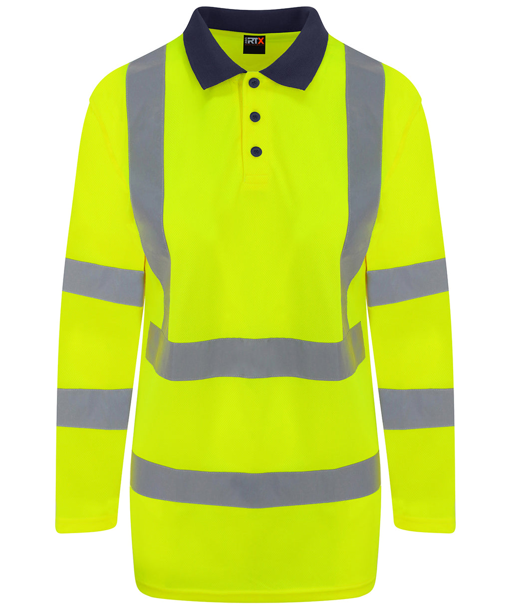 ProRTX High Visibility High Visibility Long Sleeve Polo Shirt – Custom Embroidered & Printed Polo Shirts