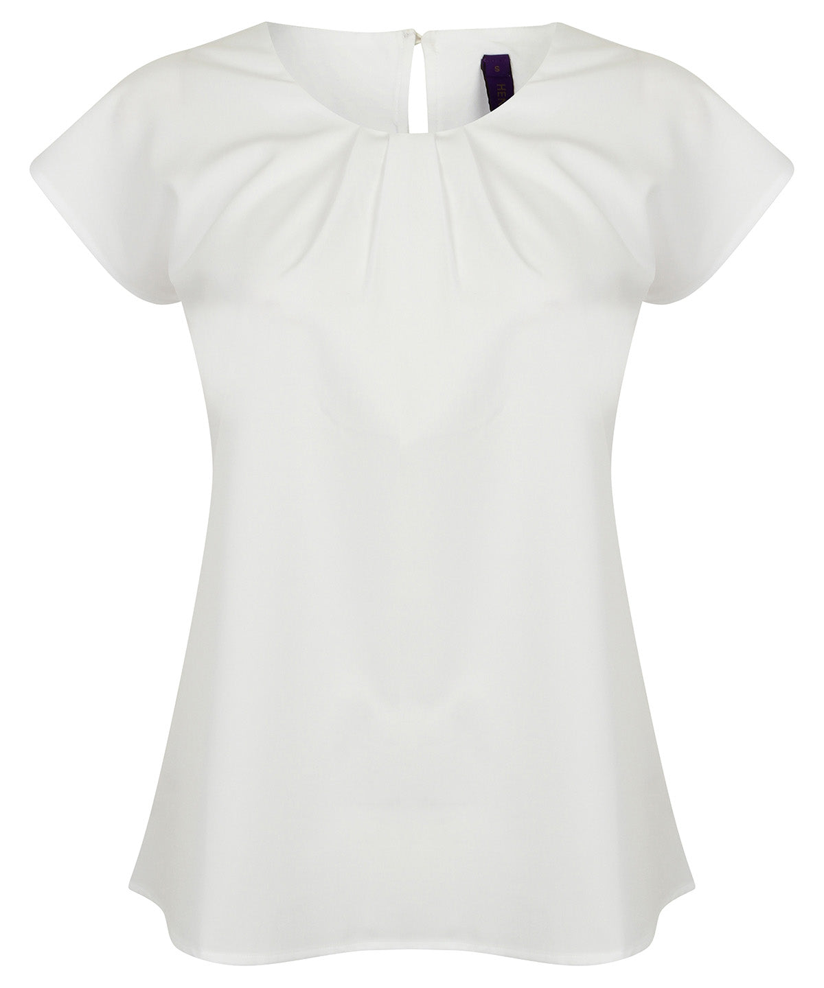 Henbury Women's Pleat Front Short Sleeve Blouse Garment – Custom Embroidered & Printed Blouses