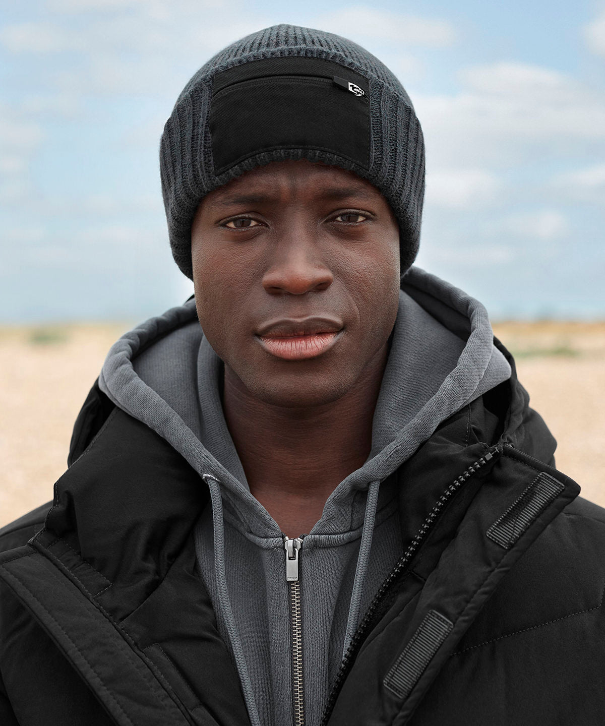 Beechfield Zip Patch Beanie Garment