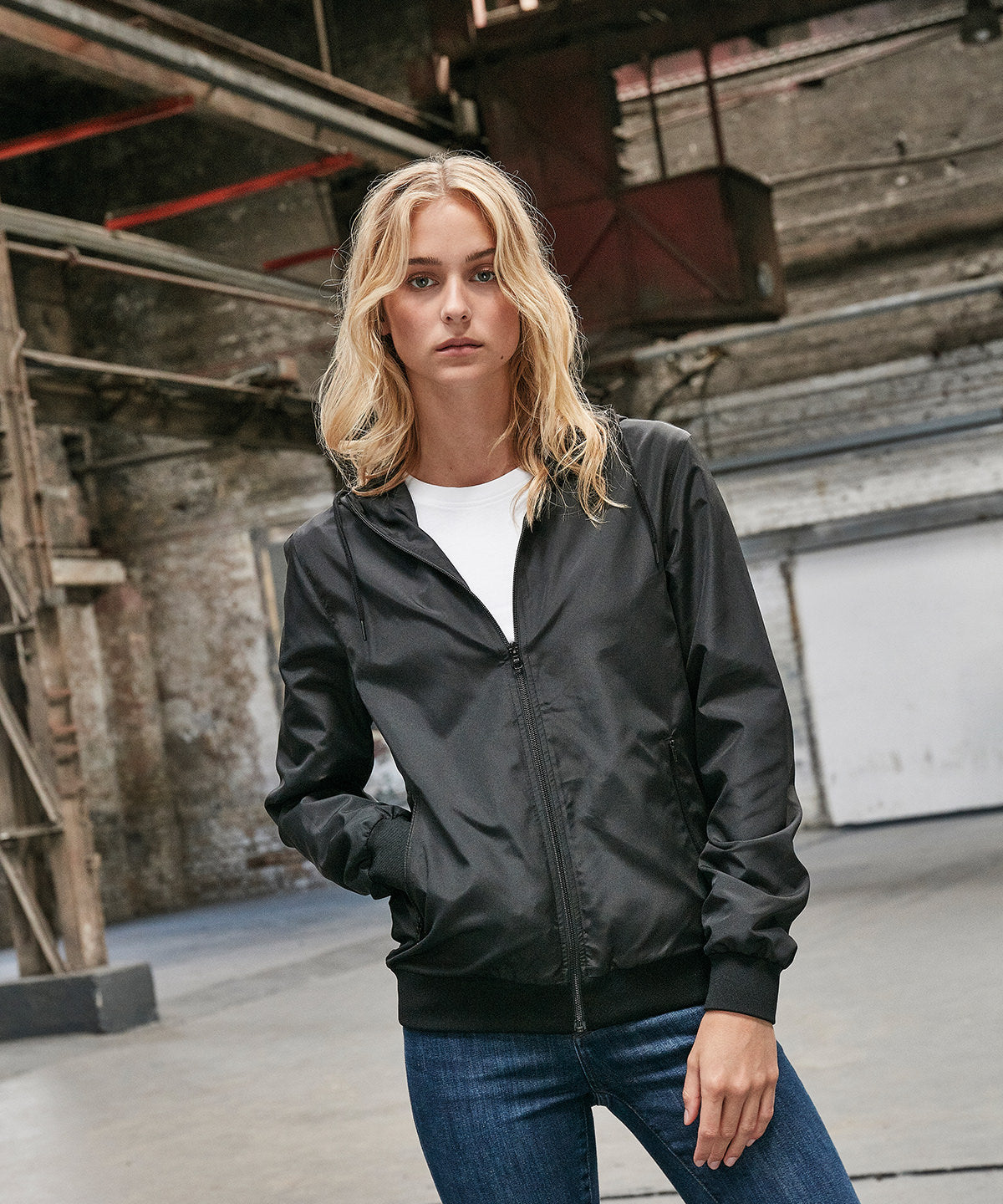 Build Your Brand Women's Recycled Windrunner Jacket