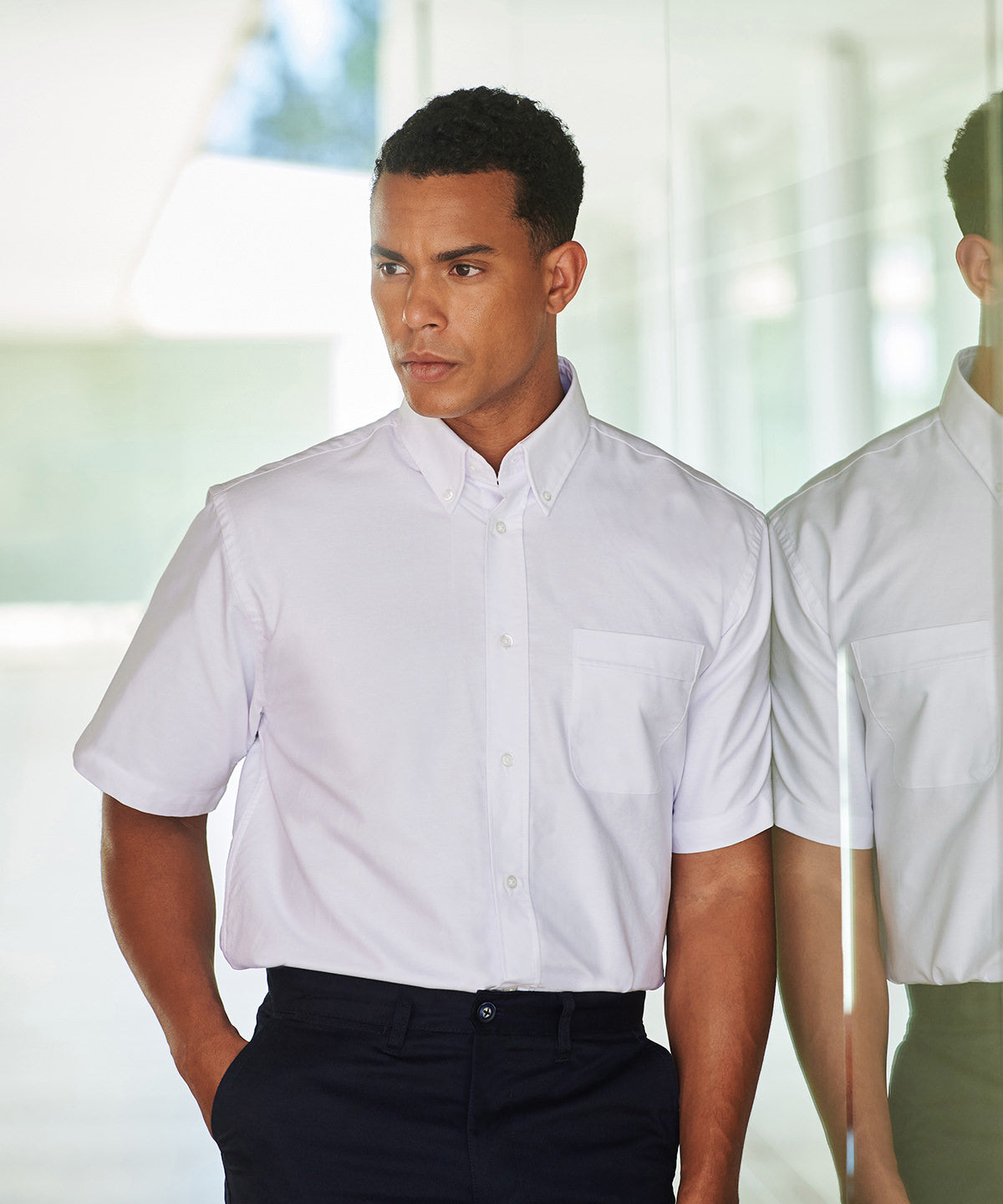 Henbury Short Sleeve Classic Oxford Shirt