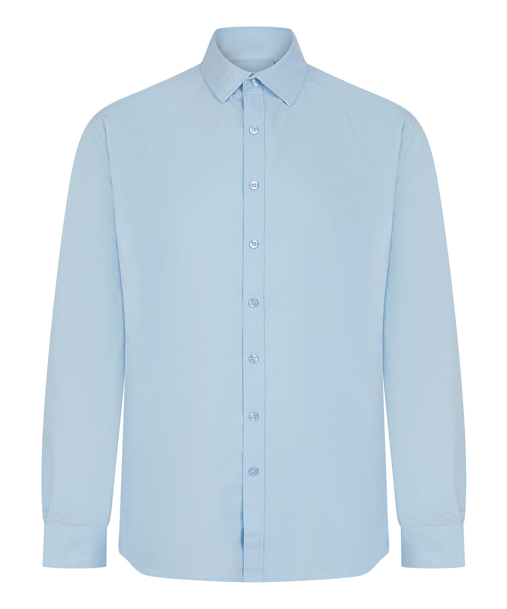 Henbury Long Sleeve ‘cotton-feel’ Coolplus® Shirt – Custom Embroidered & Printed Shirts