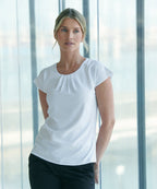 Henbury Women's Pleat Front Short Sleeve Blouse Garment