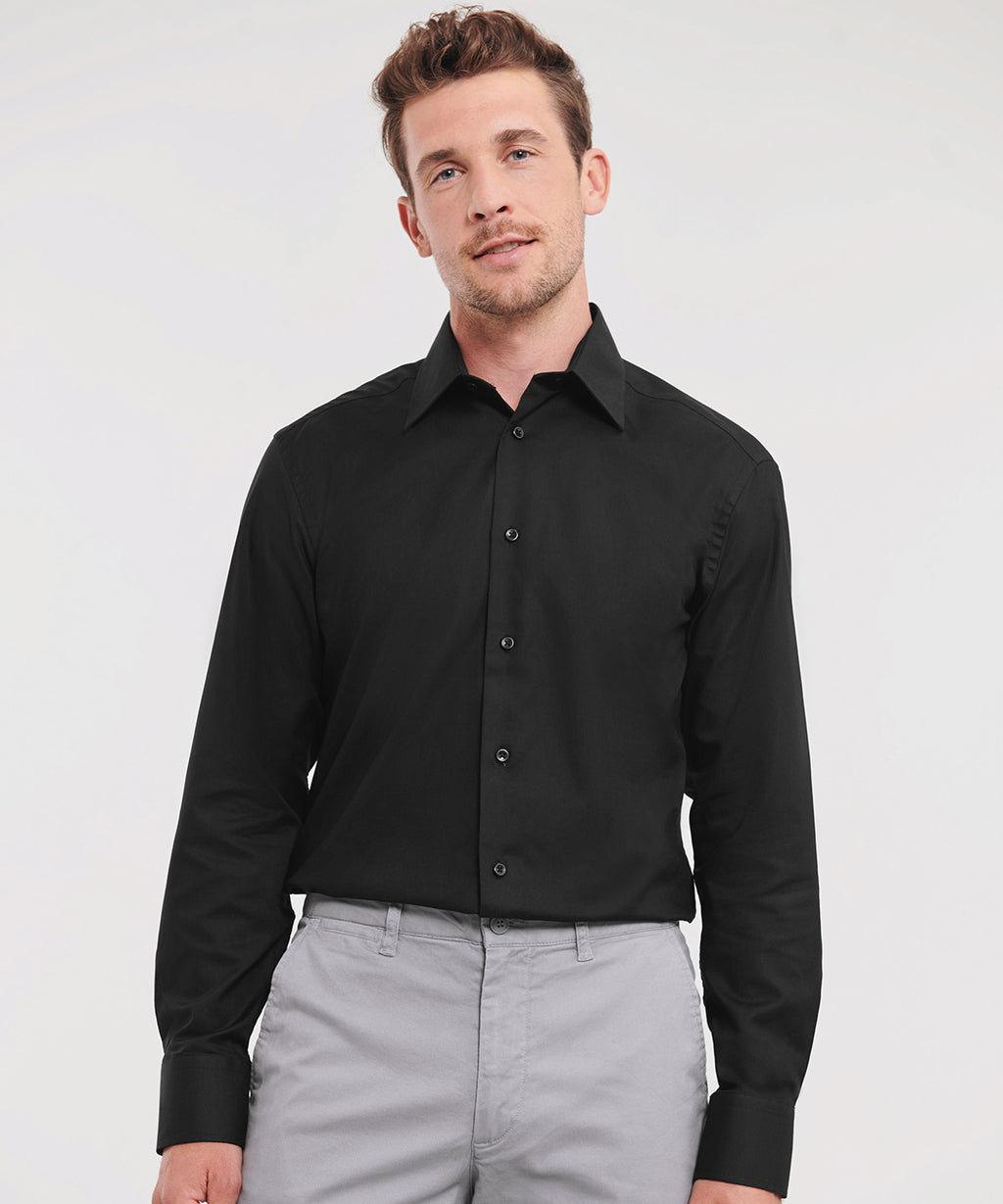 Russell Athletic Collection Long Sleeve Easycare Tailored Oxford Shirt