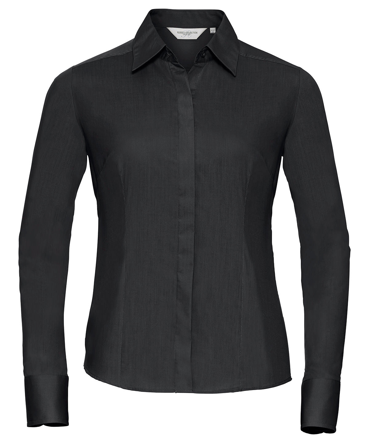 Russell Athletic Collection Women's Long Sleeve Polycotton Easycare Fitted Poplin Shirt