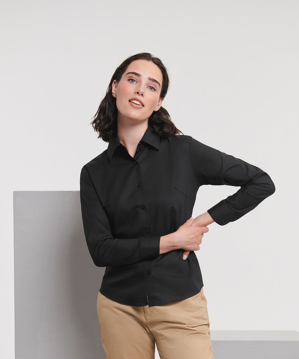 Russell Athletic Collection Women's Long Sleeve Easycare Oxford Shirt