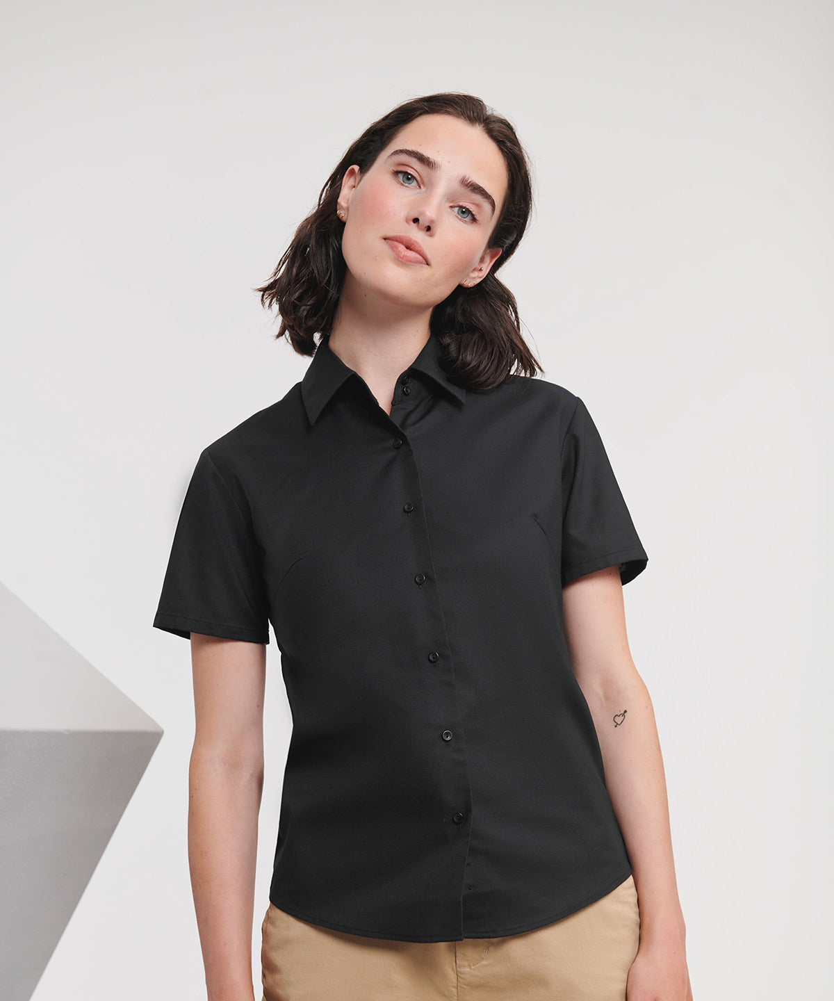 Russell Athletic Collection Women's Short Sleeve Oxford Shirt