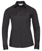 Russell Athletic Collection Women's Long Sleeve Polycotton Easycare Poplin Shirt
