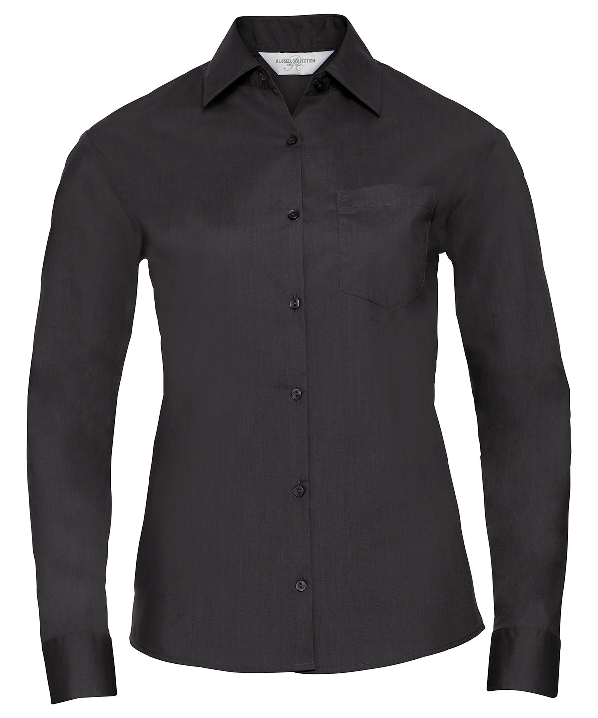 Russell Athletic Collection Women's Long Sleeve Polycotton Easycare Poplin Shirt