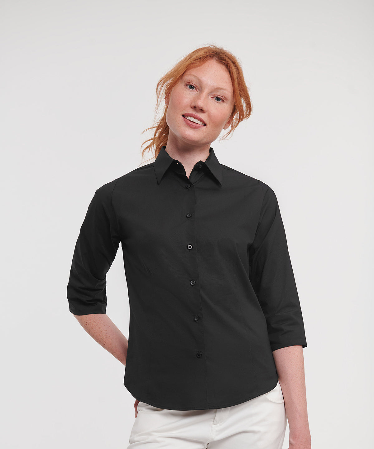 Russell Athletic Collection Women's ¾ Sleeve Easycare Fitted Shirt
