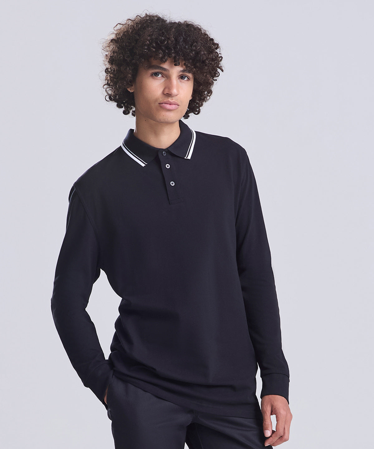 AWDis Just Polo's Long Sleeve Tipped 100 Polo Shirt