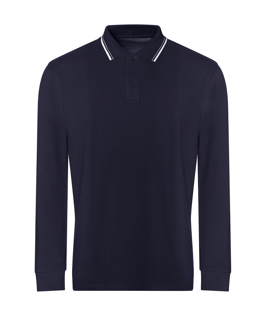 AWDis Just Polo's Long Sleeve Tipped 100 Polo Shirt – Custom Embroidered & Printed Polo Shirts