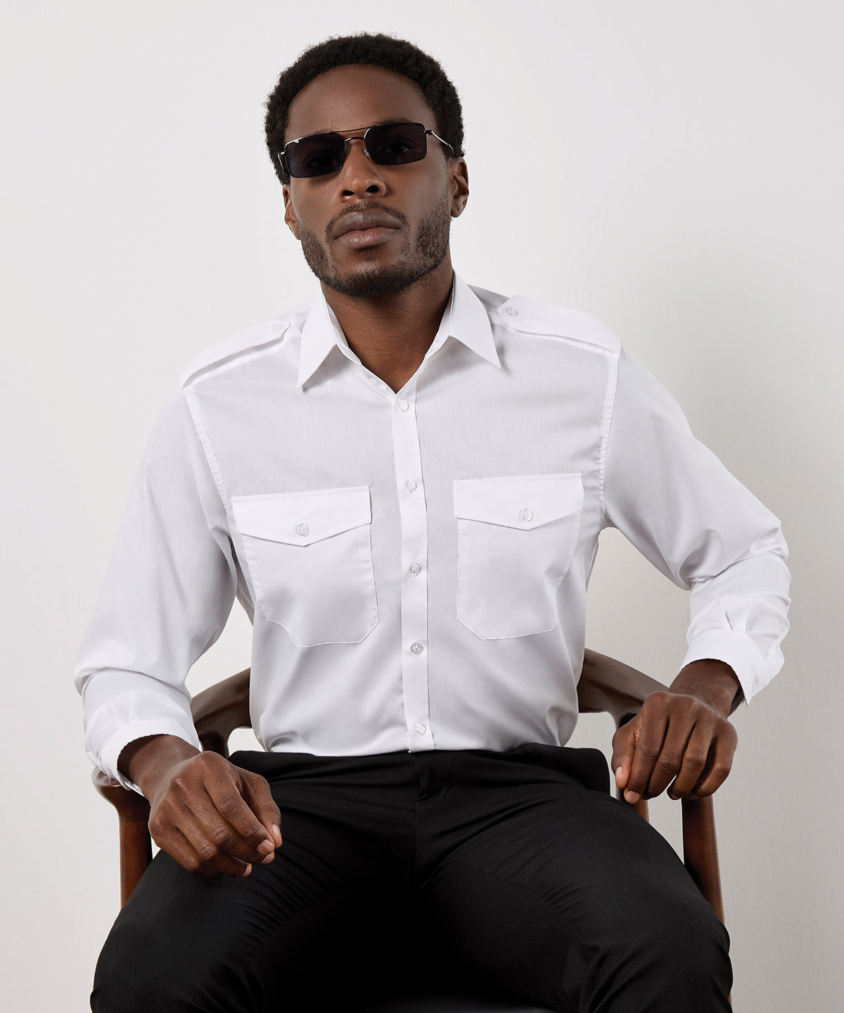Kustom Kit Pilot Shirt Long Sleeved