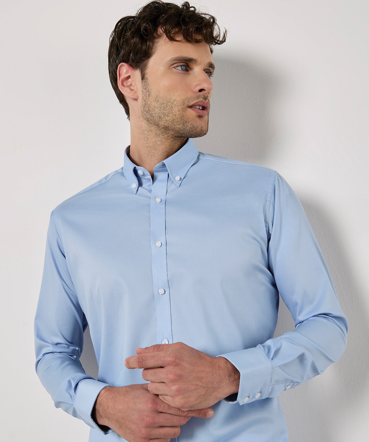 Kustom Kit Stretch Oxford Shirt Long-sleeved (slim Fit)