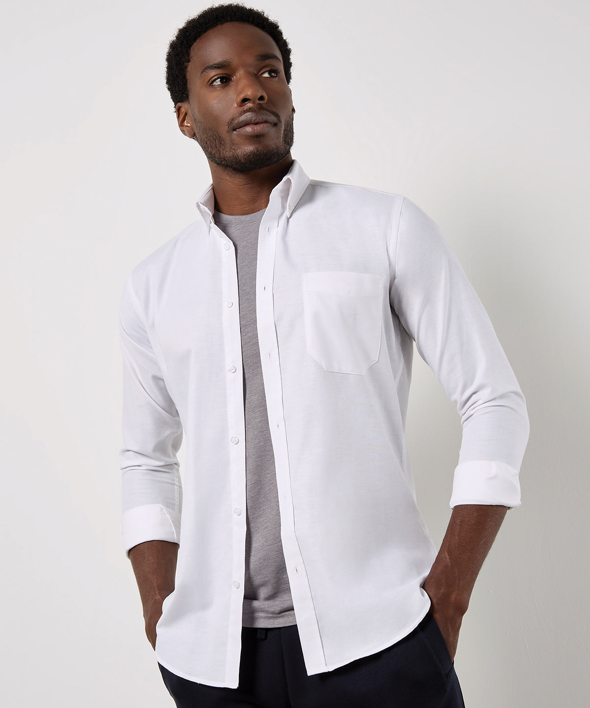 Kustom Kit Slim Fit Workwear Oxford Shirt Long-sleeved (slim Fit)
