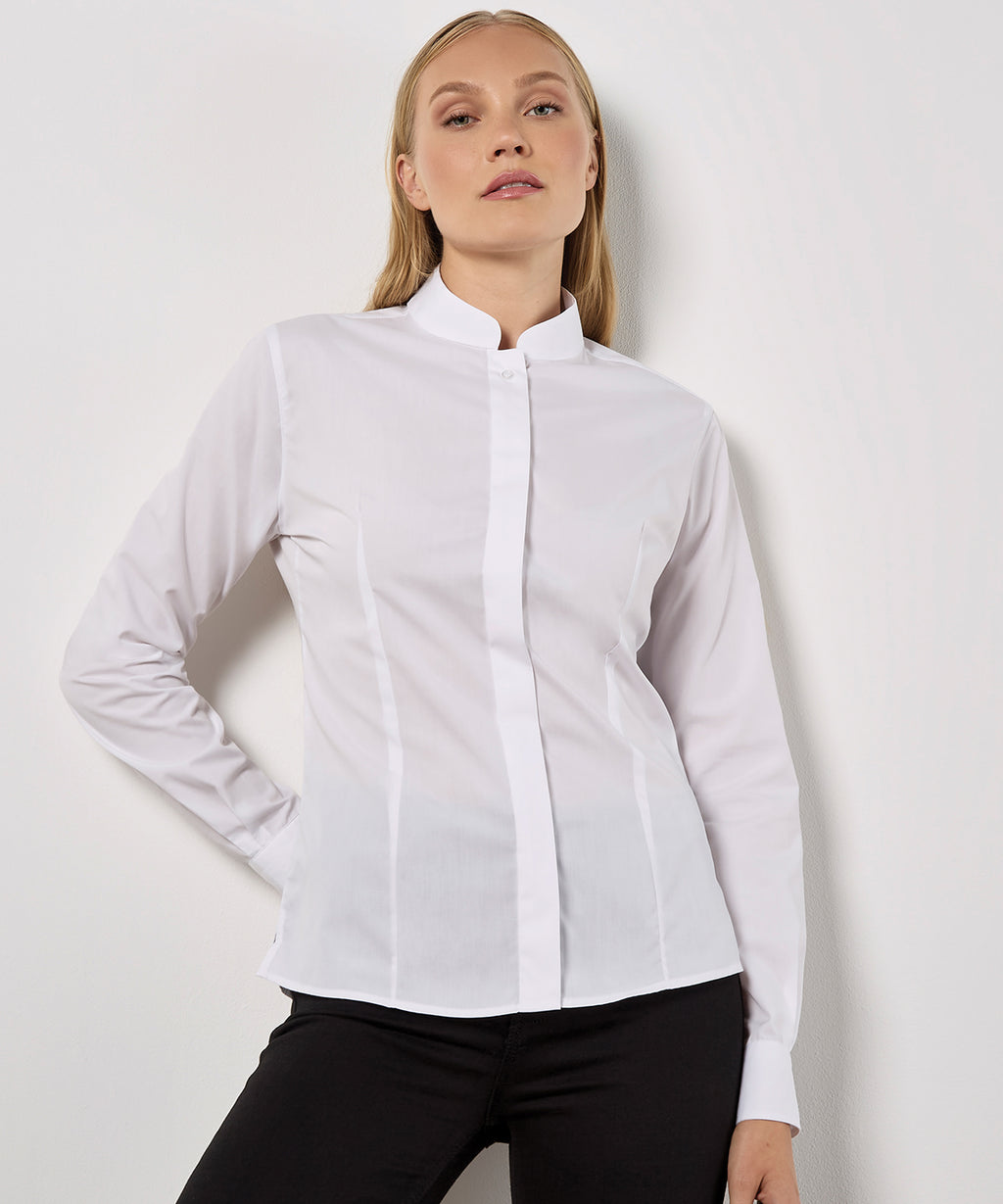 Kustom Kit Women's Mandarin Collar Shirt Long-sleeved (tailored Fit)