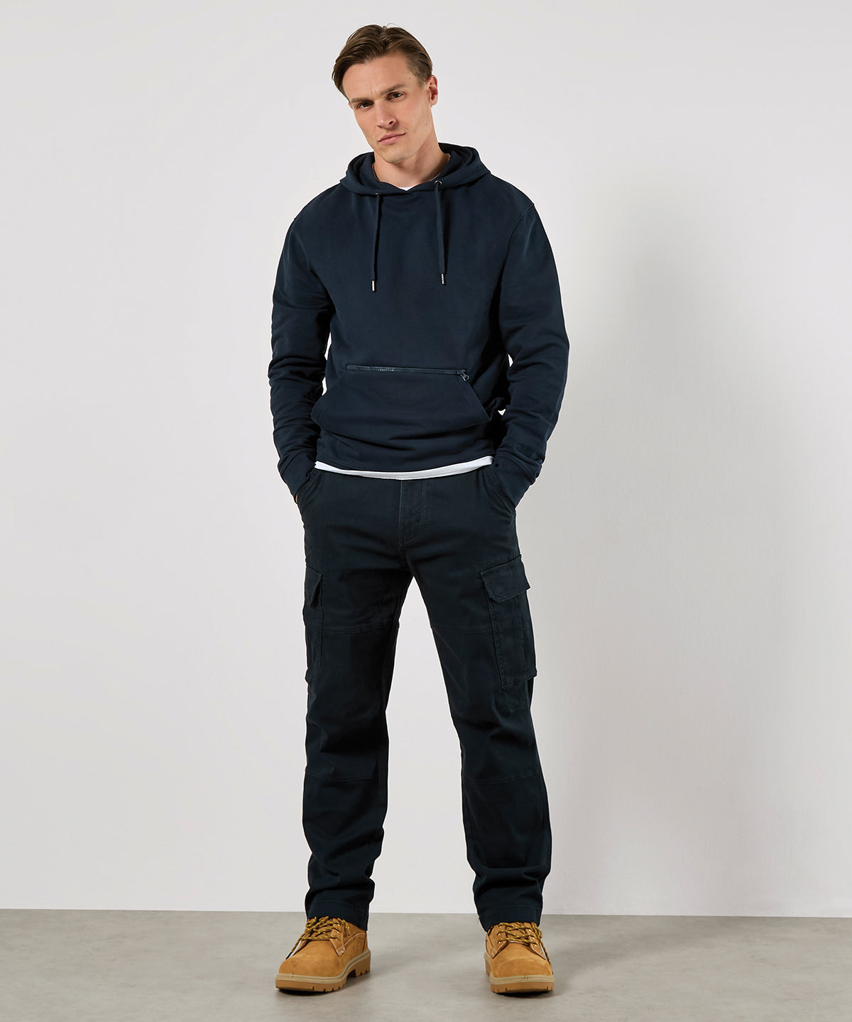Kustom Kit Regular Fit Piqué Hoodie with Zipped Pocket