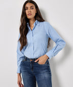 Kustom Kit Women's Workplace Oxford Blouse Long-sleeved (tailored Fit) Garment