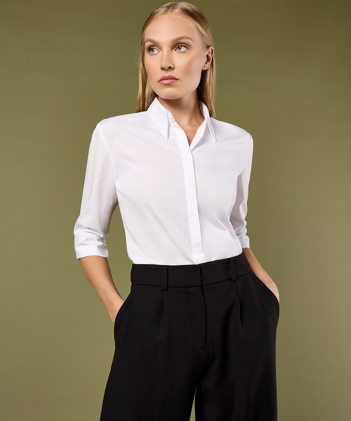 Kustom Kit Contiental ¾ Sleeve Blouse Womens Garment