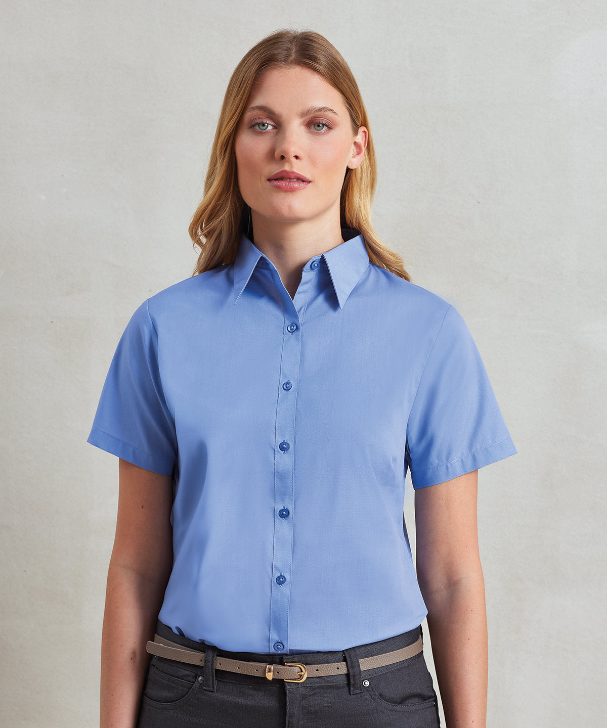 Premier Women's Short Sleeve Poplin Blouse Garment – Custom Embroidered & Printed Blouses